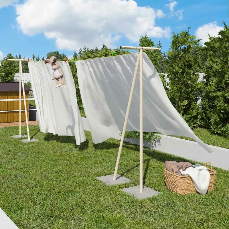 Trigano - Etendoir à linge extérieur Windy Ivoire - 60m de fil