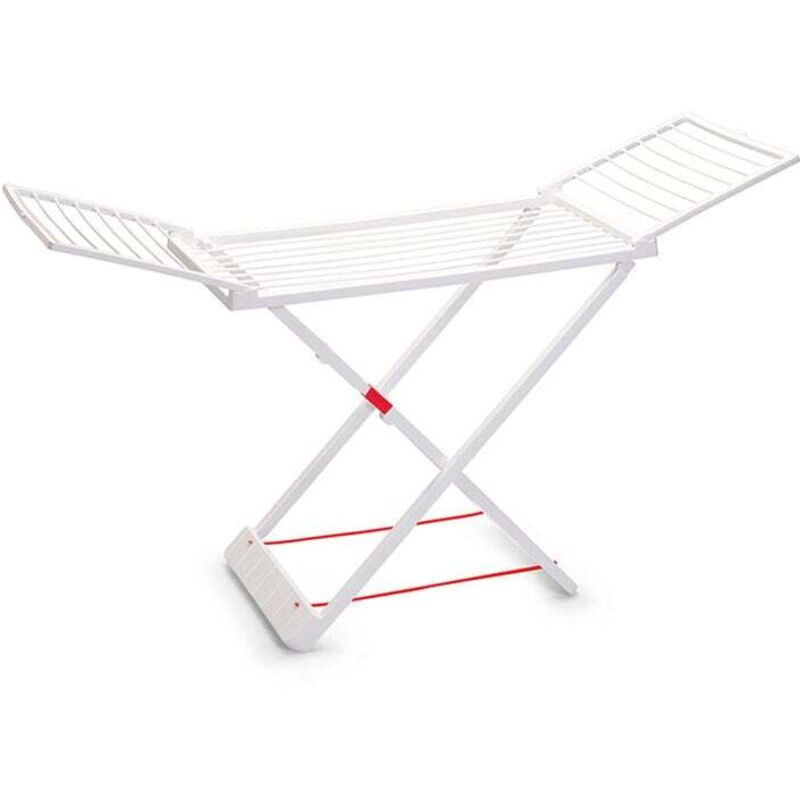 Etendoir à poser, Étendoir pliant sur pied en forme d'aile simple, étendoir à vêtements d'extérieur pour la maison (blanc) 13x55x150 cm