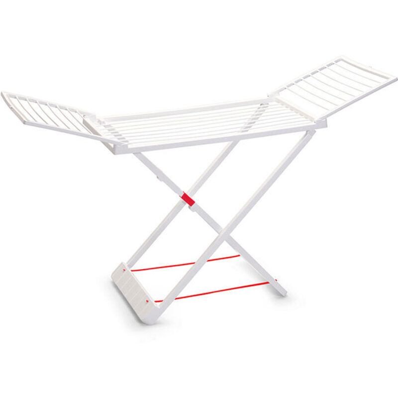 Etendoir à poser, Étendoir pliant sur pied en forme d'aile simple, étendoir à vêtements d'extérieur pour la maison (blanc) 13x55x150 cm