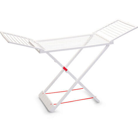 Etendoir à poser, Étendoir pliant sur pied en forme d'aile simple, étendoir à vêtements d'extérieur pour la maison (blanc) 13x55x150 cm