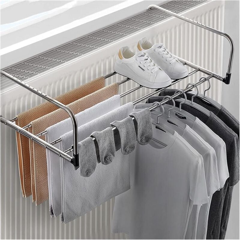 Etendoir à suspendre etendoir à linge pliable, rétractable et multifonctionnel - rétractable 60-106 cm