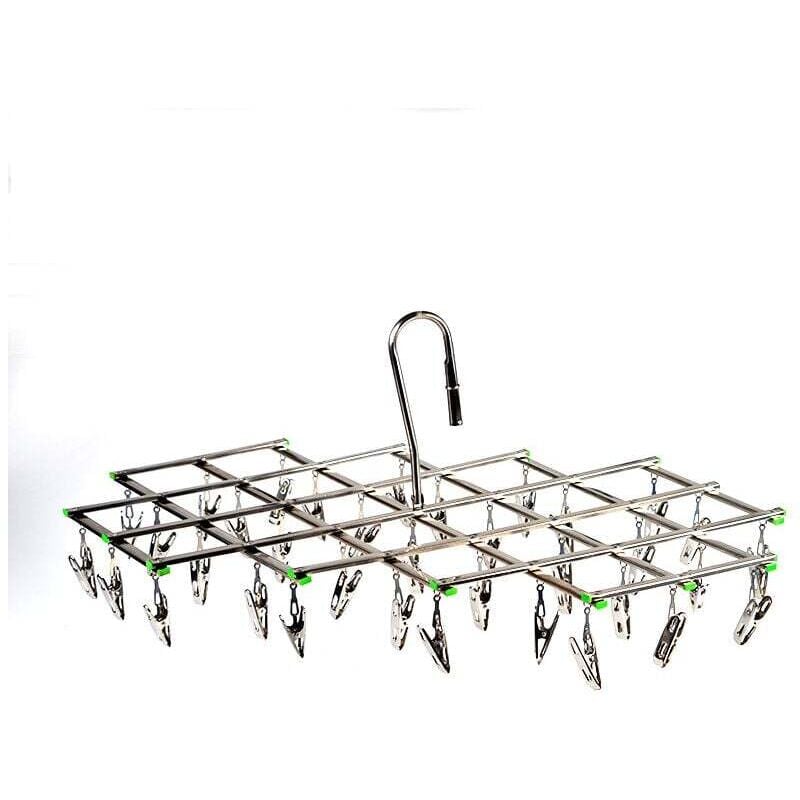 Tendoir Chaussettes, Étendoir à Linge à Suspendre en Acier pour Chaussettes/sous-vêtements/Serviettes