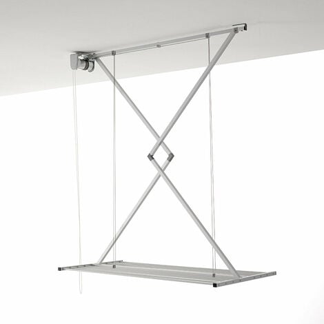 Foxydry Mini, Étendoir de Plafond, séchoir Vertical Repliable en Aluminium et Acier
