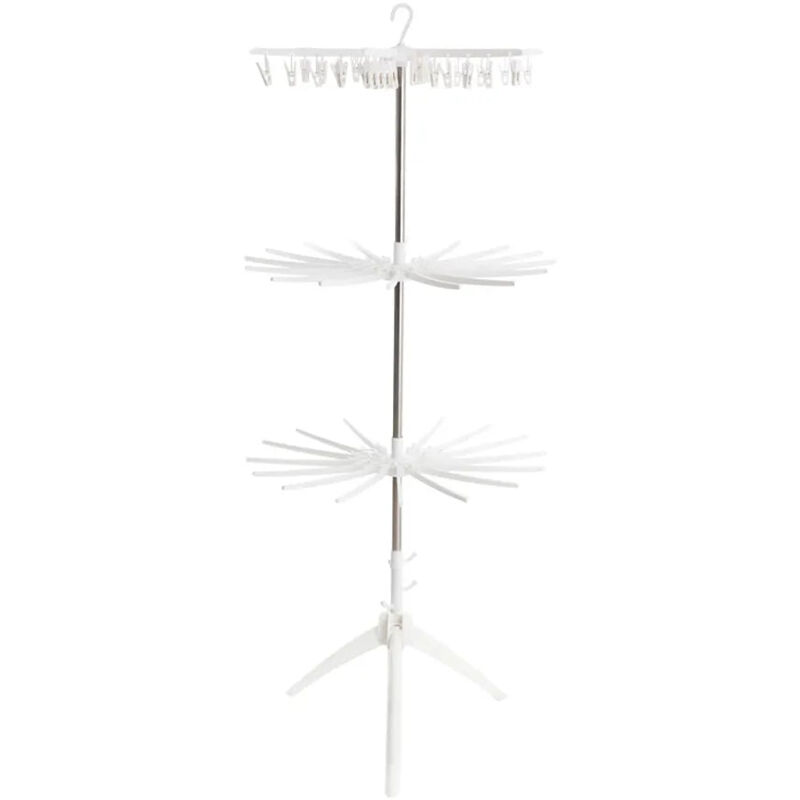 Etendoir Étendoir à 3 niveaux avec cintres et clips - Blanc Etendoir Etendoir