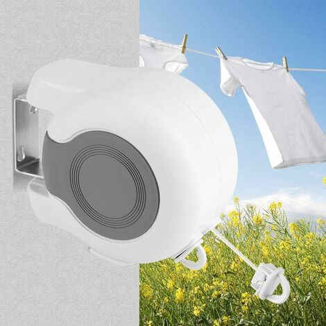 Wakects Fil à Linge Double Rétractable Extensible pour Extérieur, Corde à  Linge Rétractable à Fixation Murale, Longueur Réglable, 13 m de Fil Total,  Blanc : : Cuisine et Maison