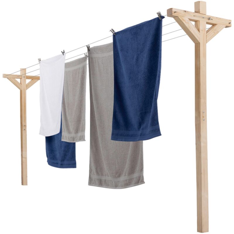 Etendoir à linge extérieur MADERA capacité 12M en bois