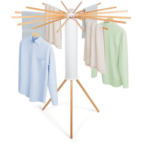 Etendoir Linge Interieur, Séchoir à Rayons en éventail en Bois, Séchoir à Linge Pliant pour Le Linge de Petite Taille terrasse Jardin