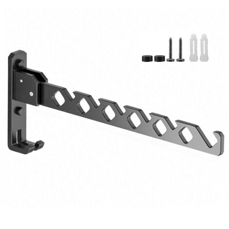 Etendoir Mural Cintre Mural Support de Séchage 180° Porte-Vêtements Pliable Mural Étendoir Mural Cintre Pliable pour Balcon, Salle de Bains (Noir)
