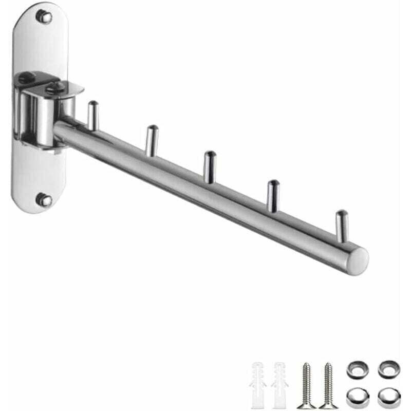Étendoir mural pliable, 1 pièce, bras pivotant en acier inoxydable, séchoir à linge mural, porte-vêtements suspendu