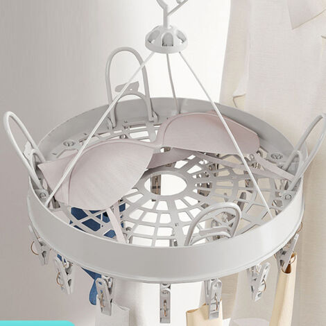 Étendoir Sèche-Linge Clip Portable Multifonction Blanc Modèle C2403R333 (24 clips, 32.5x32.5x33cm)