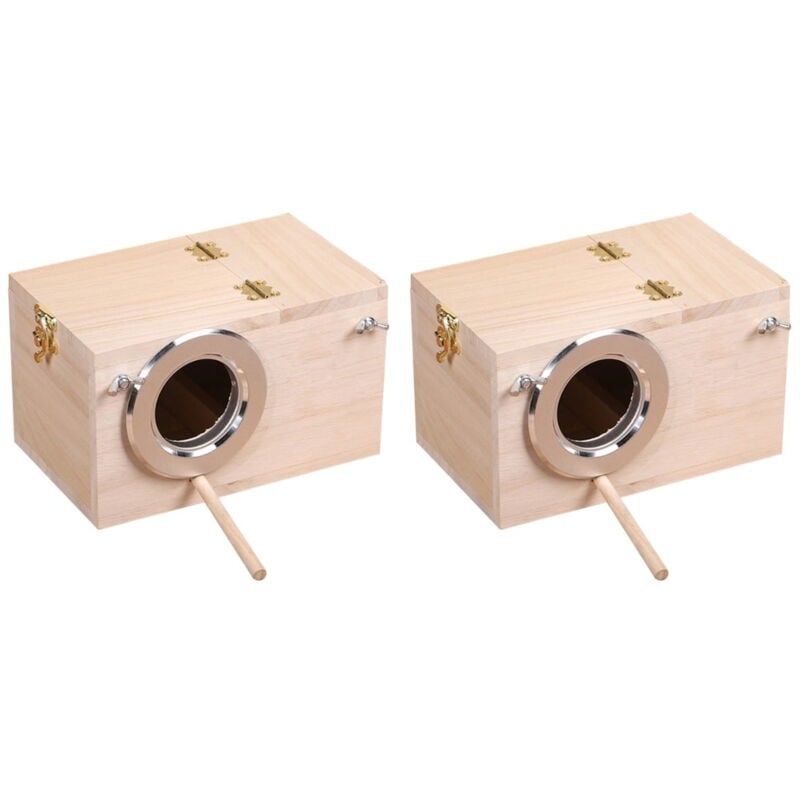 Etereauty Nichoir Maison en Bois Nidification Oiseaux en Bois Animaux Éleveurs Nid de Perruches Support de Perruche Cachette Petite Cabane à