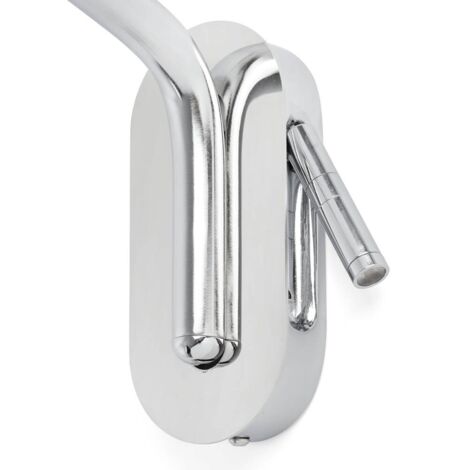 ETERNA Aplique de pared con lector izquierdo cromo/negra 24007-12