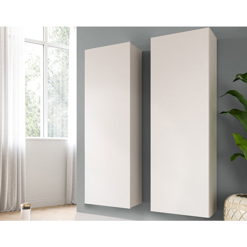 Bestmobilier - Ethan – 2 armoires murales – blanc - 110 cm - bois / blanc