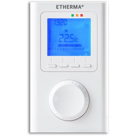 Etherma ET-14A Funkthermostat Weiß mit LCD-Bildschirm
