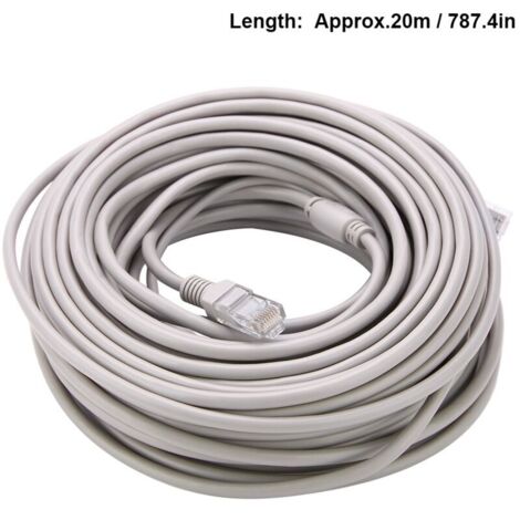 Ethernet RJ45 + DC 5M/10M/15M/20M CCTV Cable for IP Cameras, NVR System, 10Mbps-100Mbps (20M)