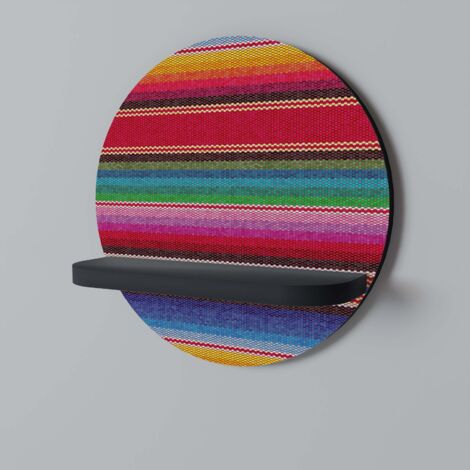 ETHNIC MEXICAN Rundes Regal Schwarz