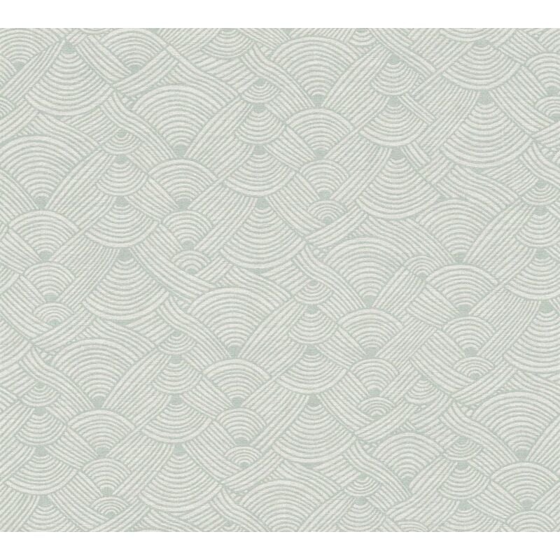 Ethnic style wallpaper wall Profhome 387423 hot embossed non-woven wallpaper slightly textured ethnic style matt green white mint green 5.33 m2 (57