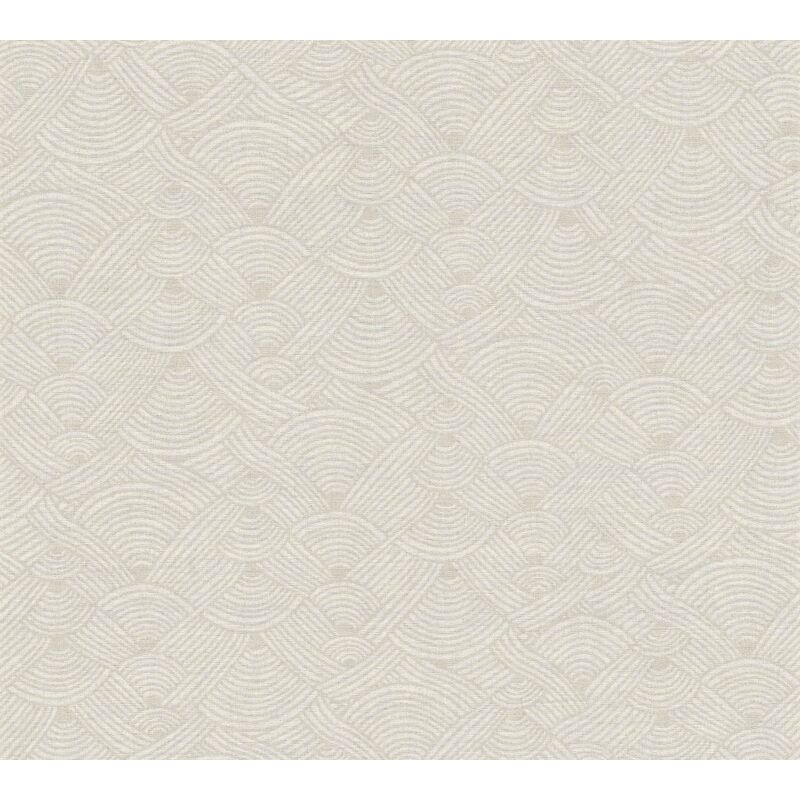 Ethnic style wallpaper wall Profhome 387425 hot embossed non-woven wallpaper slightly textured ethnic style matt beige white taupe 5.33 m2 (57 ft2)