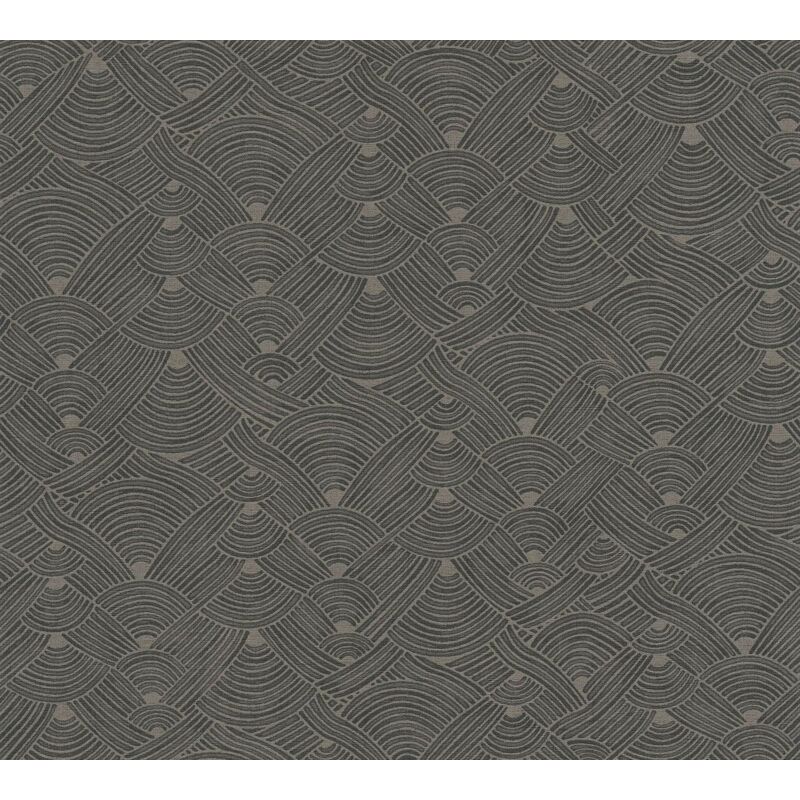 Ethnic style wallpaper wall Profhome 387426 hot embossed non-woven wallpaper slightly textured ethnic style matt black brown grey 5.33 m2 (57 ft2)