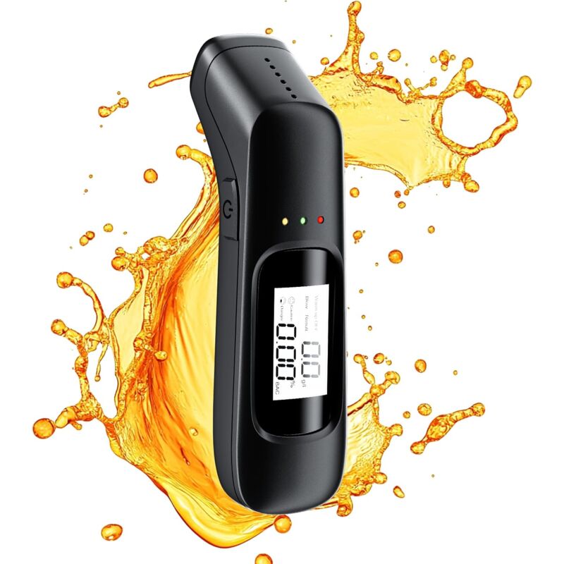Ethylotest Electronique avec Affichage LCD Numérique, Éthylomètre Numérique Professionnel avec Batterie Rechargeable USB, Pas de Aarbacane Nécessaire