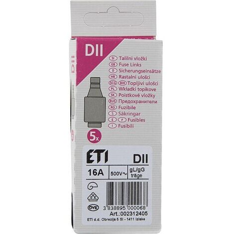 ETI Diazed-Sicherungseinsatz DII 16 A - 5 Stück