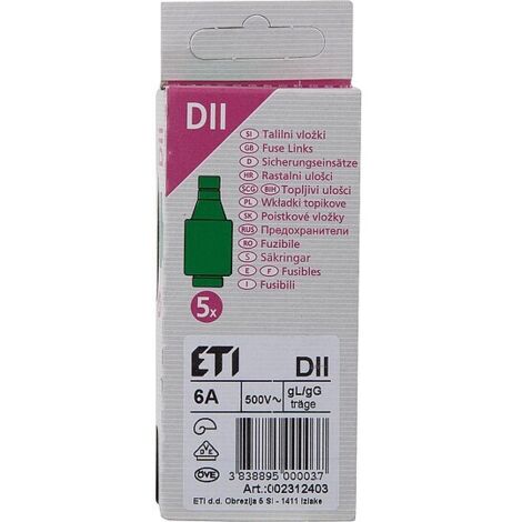 ETI Diazed-Sicherungseinsatz DII 6 A - 5 Stück