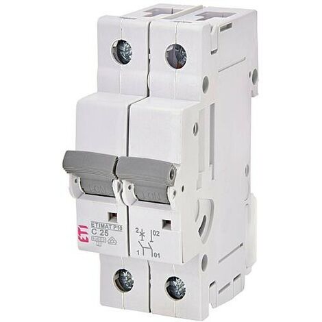 ETI Disjoncteur de protection de circuit ETIMAT P10 1-pôle + N, 10kA, C25, REG