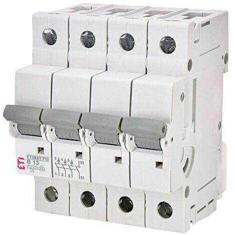 ETI Disjoncteur de protection de circuit ETIMAT P10 3-pôles + N, 10kA, B13, REG