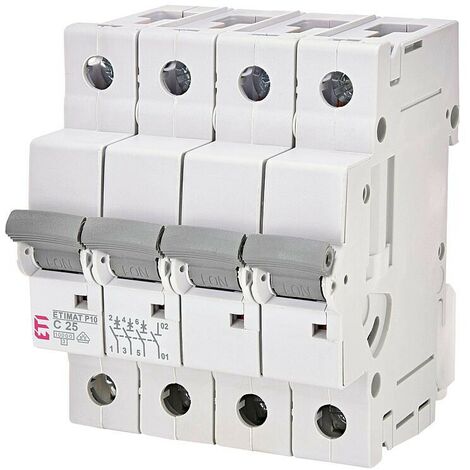 ETI Disjoncteur de protection de circuit ETIMAT P10 3-pôles N, 10kA, C25, REG