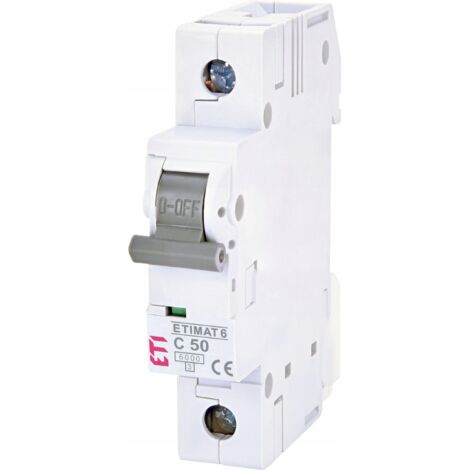 ETI  Disjoncteur Électrique ETIMAT 6 - 1P C50A - 230V - Sécurité Énergétique - Haute Performance