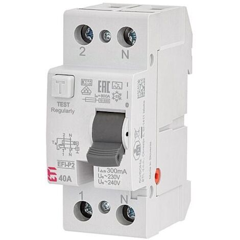 ETI Disjoncteur FI EFI-P2, 2 pôles, 40A, 0,3A, type A, non temporisé
