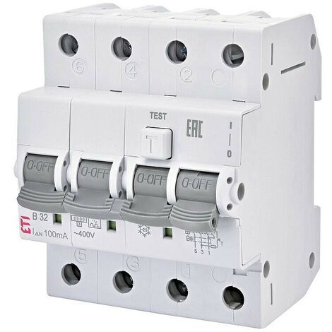 ETI Disjoncteur FI-LS KZS-4M A, 3 pôles + N, type A, B16 / 0,3A, à action instantanée
