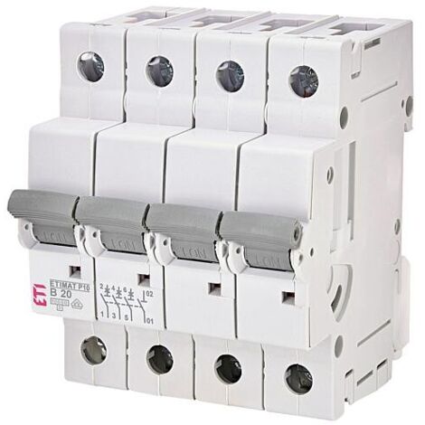 ETI Disjoncteurs automatiques ETIMAT P10 3 pôles + N, 10kA, B20, REG