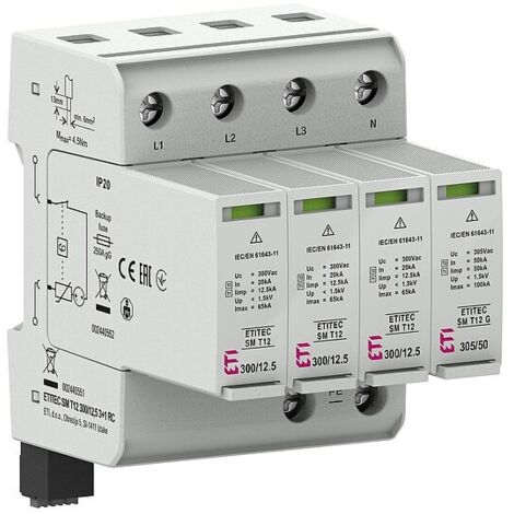 ETI Kombiableiter ETITEC SM T12 300/12,5 3+1 RC, REG