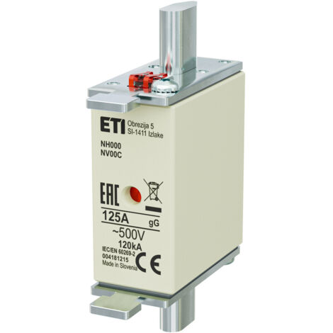 ETI NH Sicherung NH000 gG 125A/500V - 3 Stück