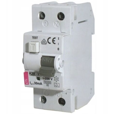 ETI Polam Disjoncteur Différentiel KZS-2M - 20A - 2 pôles - Sécurité Electrique Fiable - Protection AC