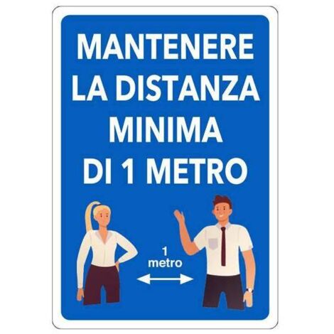 ETIC.ADES.30X20 MANTENERE DIST. MINIM. DI 1MT