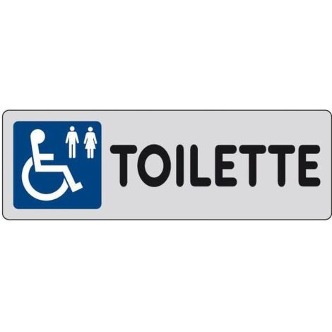 ETICHETTA ADESIVA 150X50 TOILETTE INVALIDI. Prezzo per 1 pezzo.