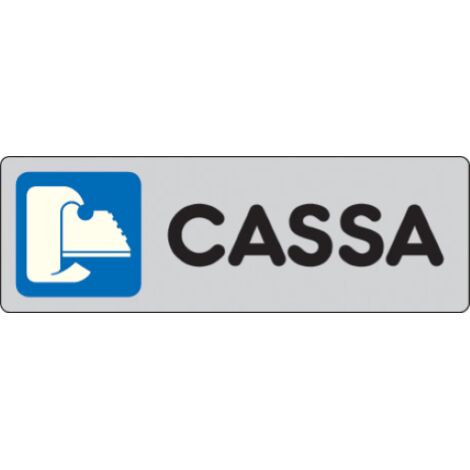 etichetta adesiva cartello CASSA targhetta segnaletica 150x50 mm