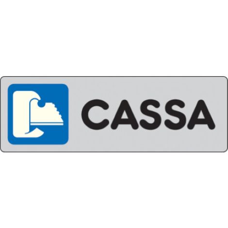 etichetta adesiva cartello CASSA targhetta segnaletica 150x50 mm