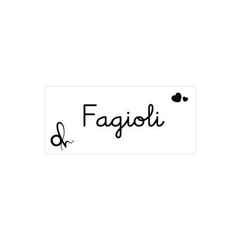 Image of Etichetta adesiva con scritta Fagioli cm.5,5x1,5h. - Colore: Nero