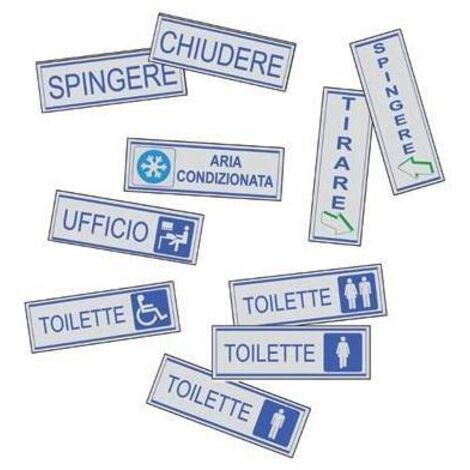 ETICHETTA ADESIVA SEGNALETICA  CM 15 x 5 Spingere verticale FF