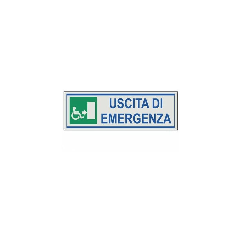 Image of Marca - etichetta adesiva segnaletica targhetta stickers vari modelli 13165V uscita di emergenza disabili dx (28429)
