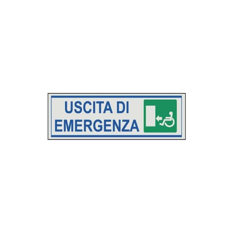 Image of Marca - etichetta adesiva segnaletica targhetta stickers vari modelli 13165V uscita emergenza disabili sx (28430)