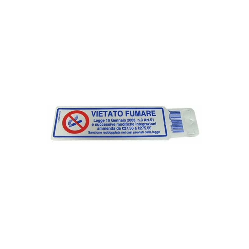 Image of Marca - etichetta adesiva segnaletica targhetta stickers vari modelli 13165V vietato fumare con legge (28437)