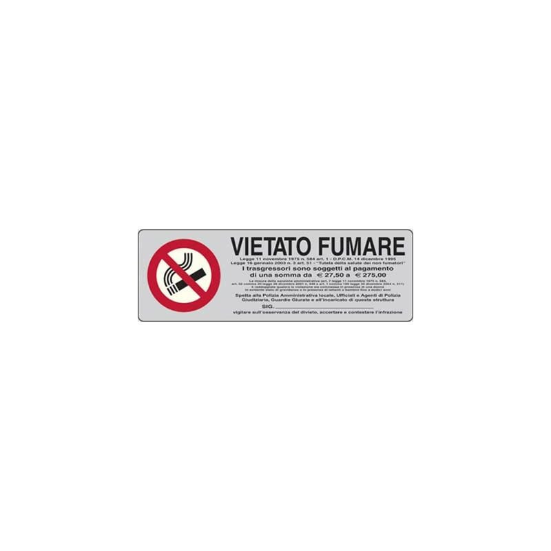 Image of Targhe vinile 15x5 - Targhe: adesiva vietato fumare