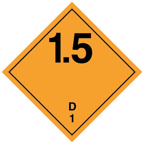 Etichetta autoadesiva o supporto alluminio A.D.R divisione 1.5 per Veicoli "Materie e oggetti esplosivi" 300x300mm Modello - PVC adesivo