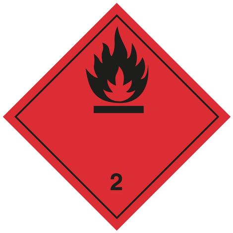 Etichetta autoadesiva o supporto alluminio A.D.R divisione 2.1 per Veicoli "Gas infiammabili" 300x300mm Modello - PVC adesivo