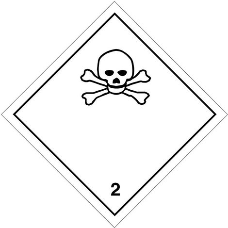 Etichetta autoadesiva o supporto alluminio A.D.R divisione 2.3 per Veicoli "Gas tossici" 300x300mm Modello - PVC adesivo