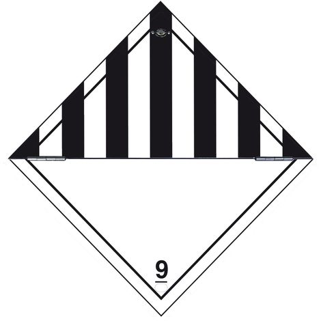 Etichetta autoadesiva o supporto alluminio A.D.R per classe 9 per "Materie e oggetti pericolosi diversi" 300x300mm Modello - PVC adesivo